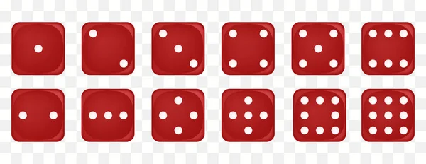 Dices juego de azar monocromo. Juego de vectores de cubos de poker — Vector de stock