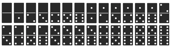 Pietre domino set completo. Ossa da gioco del domino. Vettore — Vettoriale Stock