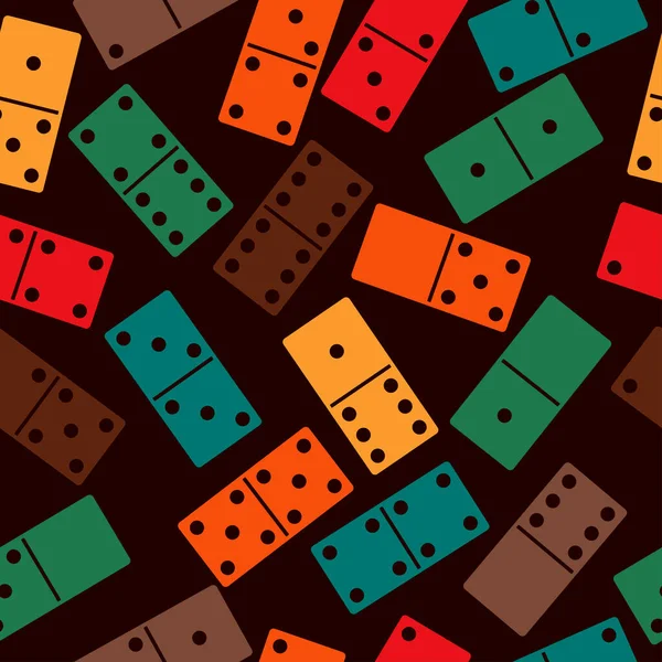 Domino stones seamless pattern. Dominoes game bones background. Vector — Stock Vector
