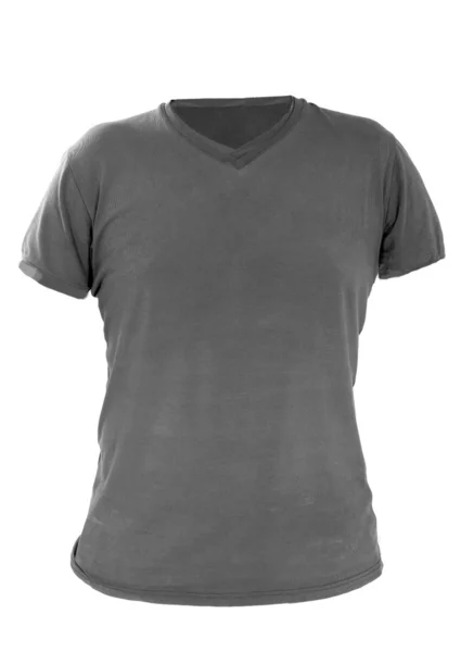 Male shirt template, gray, front design — Stock Photo, Image
