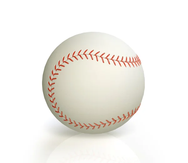Бейсбол на белом фоне — стоковое фото