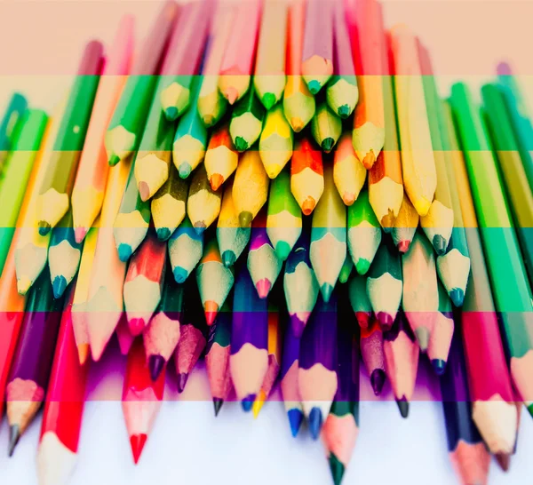 Colored pencils on white — Stock Photo, Image