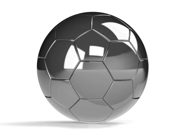 Pallone da calcio argento — Foto Stock