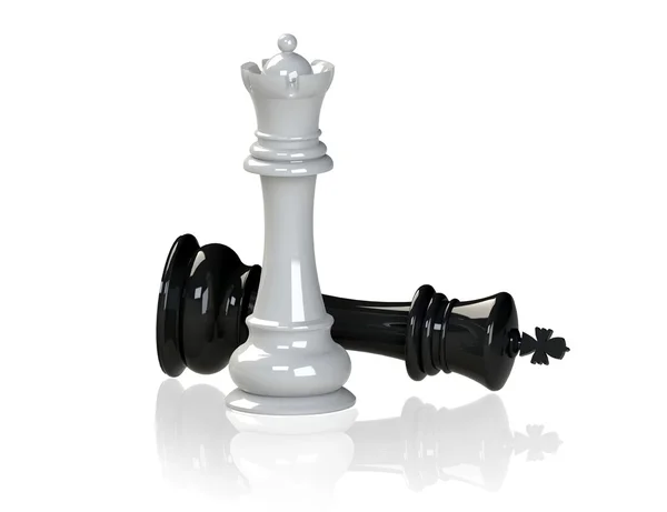 Шахматы - королева и король — стоковое фото