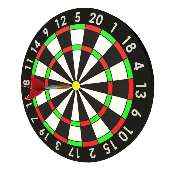 Exact hit the target - darts — Stock Photo, Image