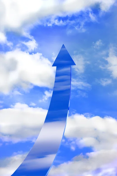 Success - arrow up in the sky — Stock Photo, Image