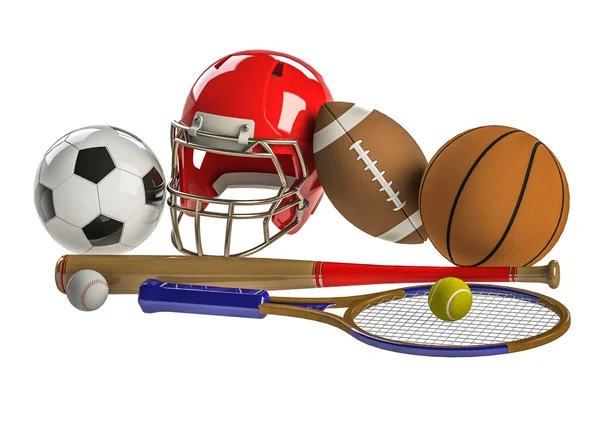 Assorted team sports equipment — Stock Photo, Image