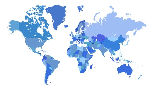 Mappa del mondo blu — Foto Stock