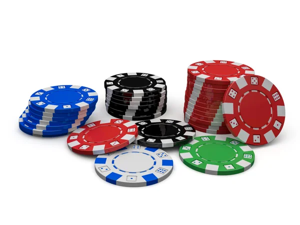 Gekleurde casino poker chips — Stockfoto