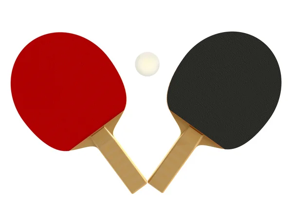 乒乓球、 网球球拍和球 — 图库照片