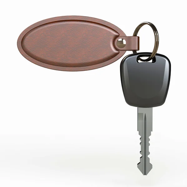 Chave do carro com etiqueta vazia — Fotografia de Stock