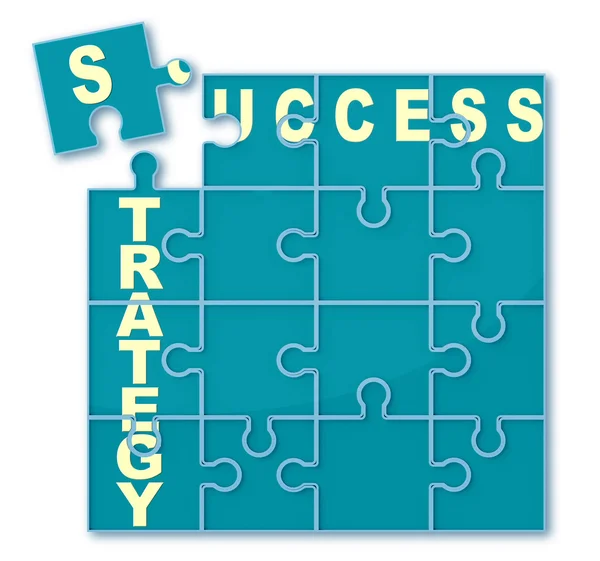 Success and stranegy puzzle — Stock Photo, Image