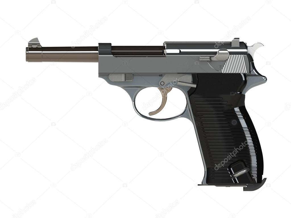 handgun isolated on white 