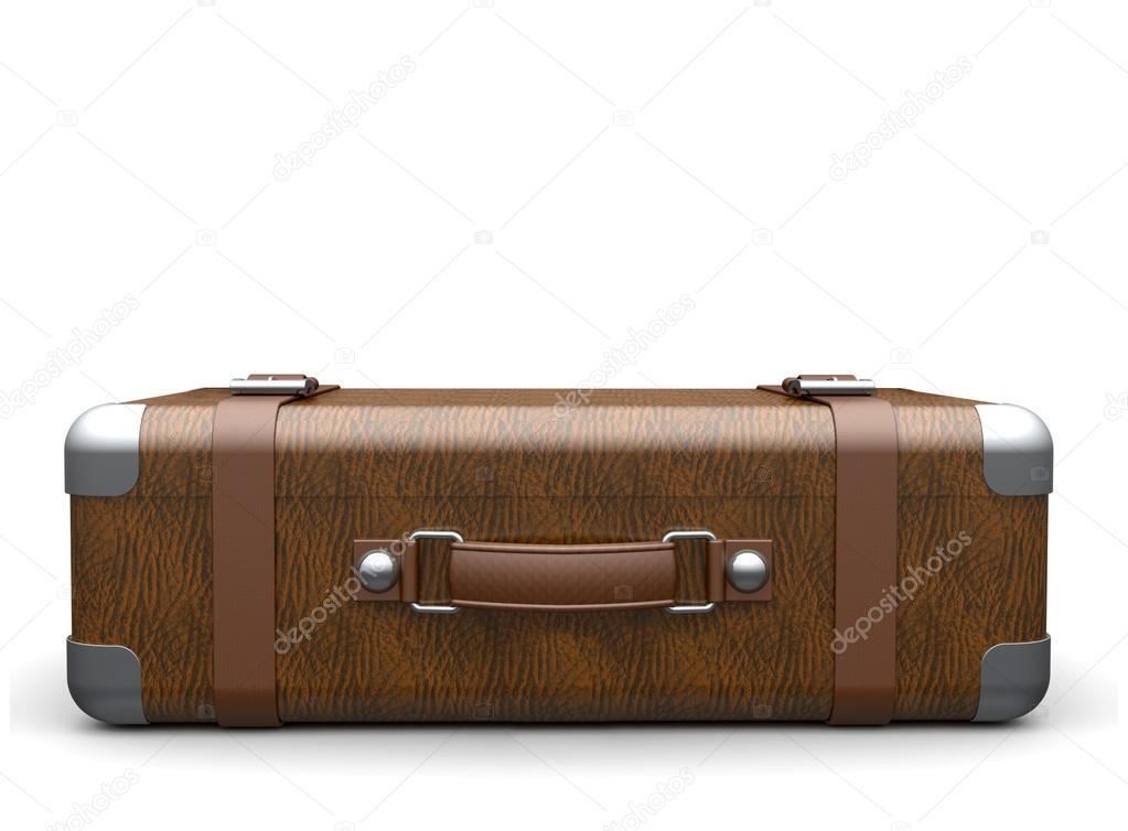  brown leather suitcase