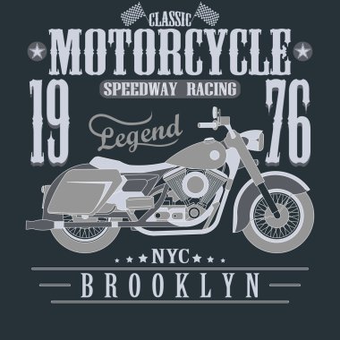 Tipografi grafik yarış motosiklet. Brooklyn Speedway yarış.