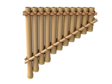 Pan flute, bamboo musical instrument clipart