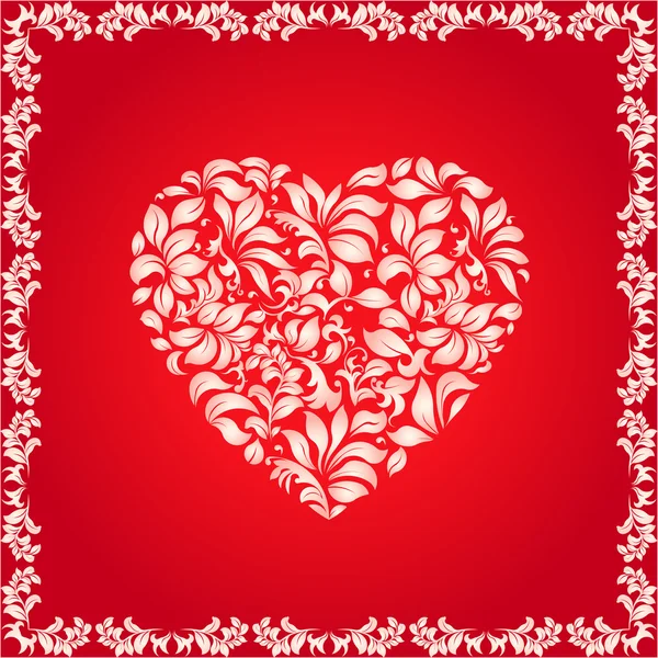 Floral heart — Stock Vector