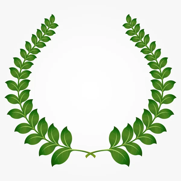 緑の月桂樹の花輪 — ストックベクタ
