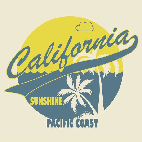 California Typographic t-shirt design de moda - Vector —  Vetores de Stock