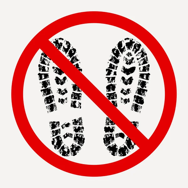 Schmutzige Schuhe sind verboten — Stockvektor