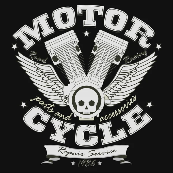 Motocicleta Racing Tipografía Gráficos - vector — Vector de stock