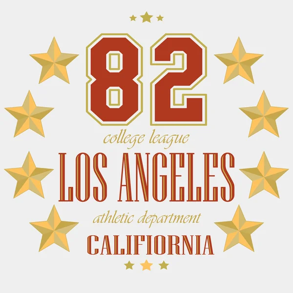T-shirt Los Angeles spor takım — Stok Vektör