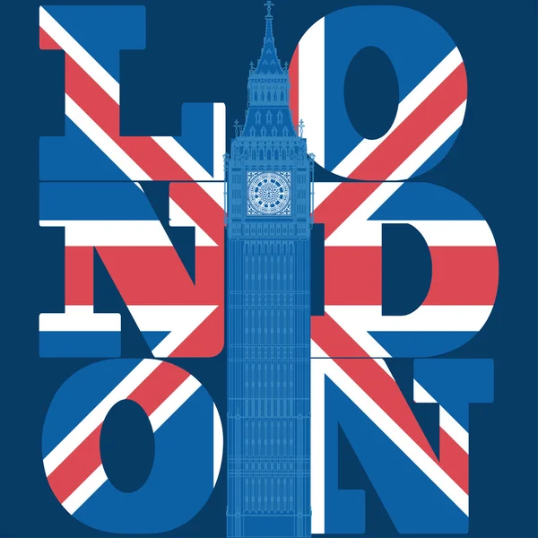 Londres Tipografia Gráficos, T-shirt design — Vetor de Stock