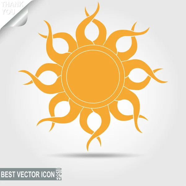 Иконка солнца - векторная иллюстрация — стоковый вектор
