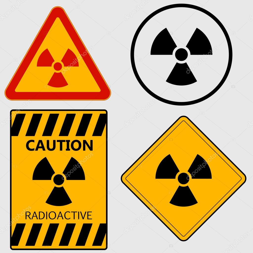 Radioactivity sign set - vector