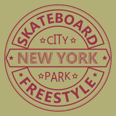 Kaykay t-shirt grafik tasarım. New York - vektör illustra