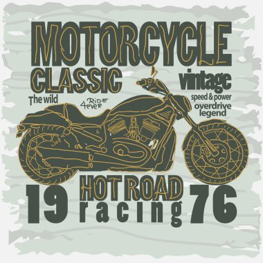 T-shirt yarış motosiklet - vektör