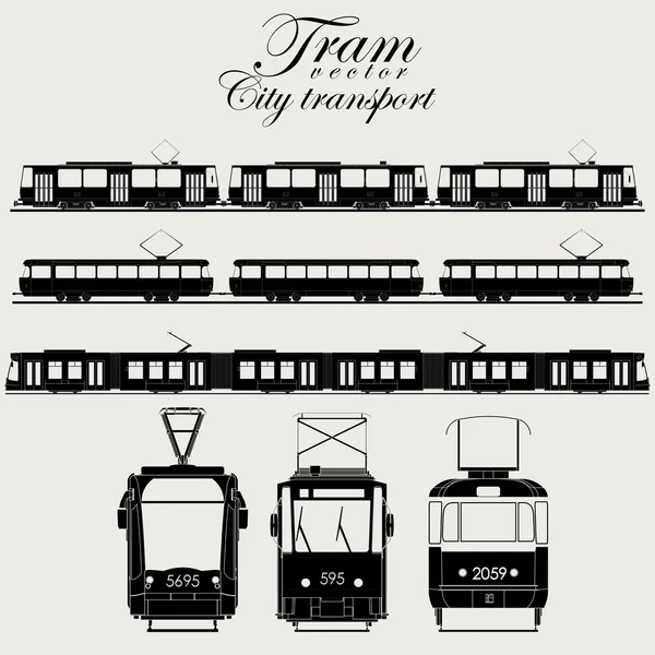 Tramvay vektör şehir ulaşım — Stok Vektör