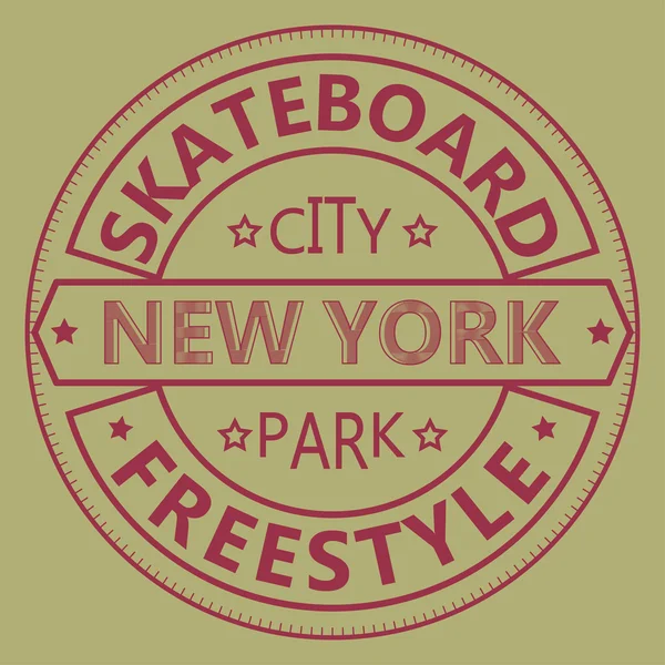 Skateboarden t-shirt grafisch ontwerp. New York - vector illustra — Stockvector