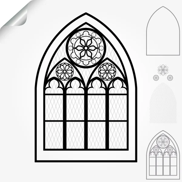 Ventana gótica — Vector de stock