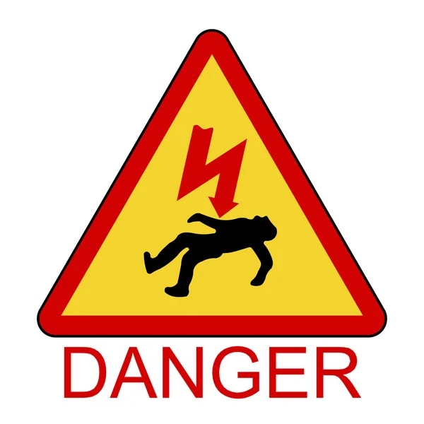 Danger Electrical Hazard High Voltage Sign — Stock Vector