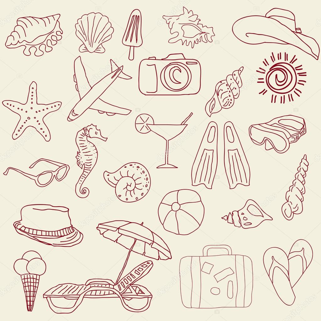 Summer vacation icons