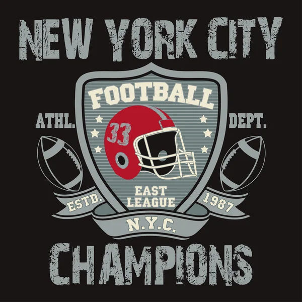 New York Sport typografi, fotboll Logo — Stock vektor