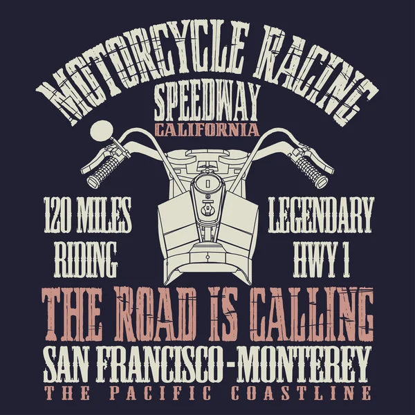 Motorcycle Racing Typography — Stock Vector