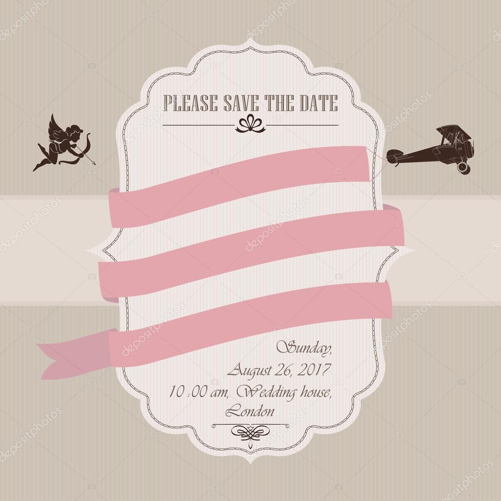 Wedding invitation with airplane