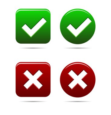 yes no buttons green an red 