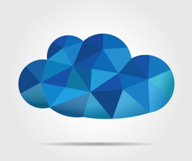 blue mosaic vector cloud