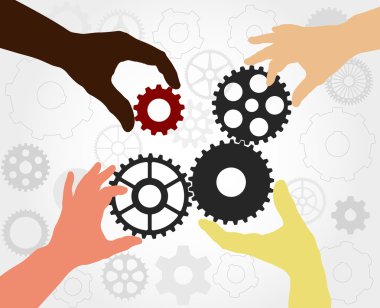 Teamwork gears - vector