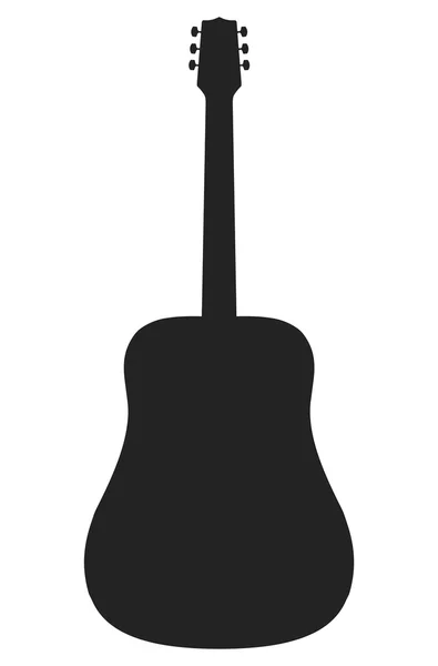 Silhueta vetorial de guitarra acústica — Vetor de Stock