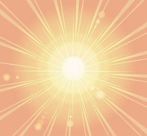 Explosión de sol, fondo retro de rayos — Vector de stock