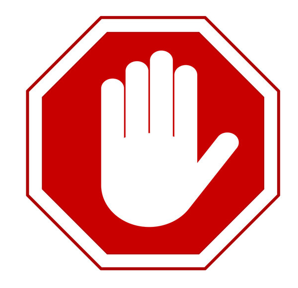 stop hand sign