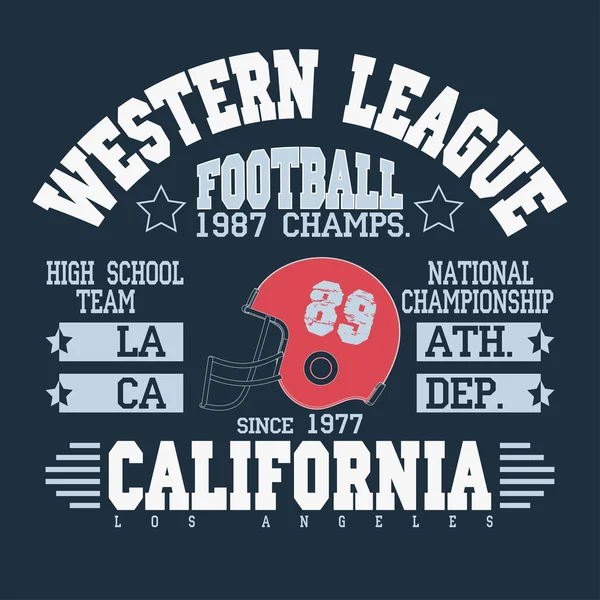 Football Athlétique T-shirt design — Image vectorielle