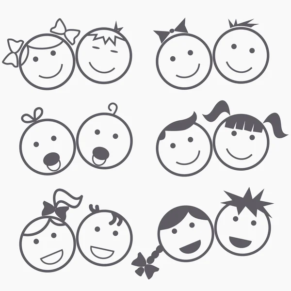 Iconos de niños — Vector de stock