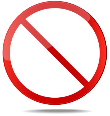 No sign. Red prohibition vector sign. clipart