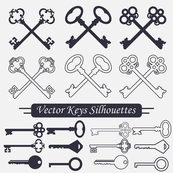 Conjunto de llaves cruzadas - vector — Vector de stock
