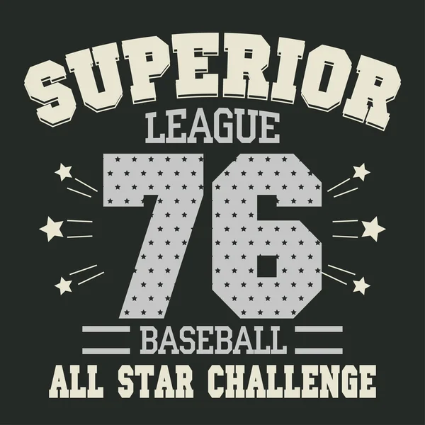 T-shirt da baseball design grafico — Vettoriale Stock